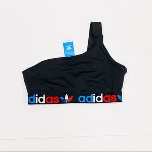 NWT Adidas Originials Tricolor PrimeBlue One-Shoulder Sports Bra